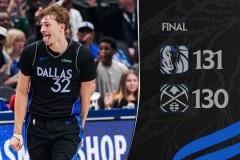 独行侠五人得分上双，以131-130主场险胜掘金，弗拉格33分9板9助，浓眉31分9板