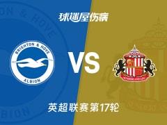 2025年12月20日，英超联赛第17轮布莱顿vs桑德兰最新伤病名单