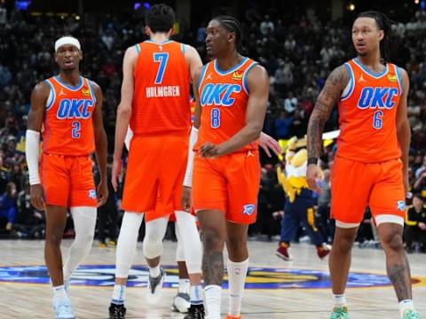 雷霆遭遇赛季第二次连败，球队战绩变为30胜7负，东部球队24连胜纪录终结