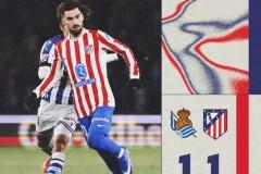 西甲皇家社会1-1战平马德里竞技，马竞继续位列第四