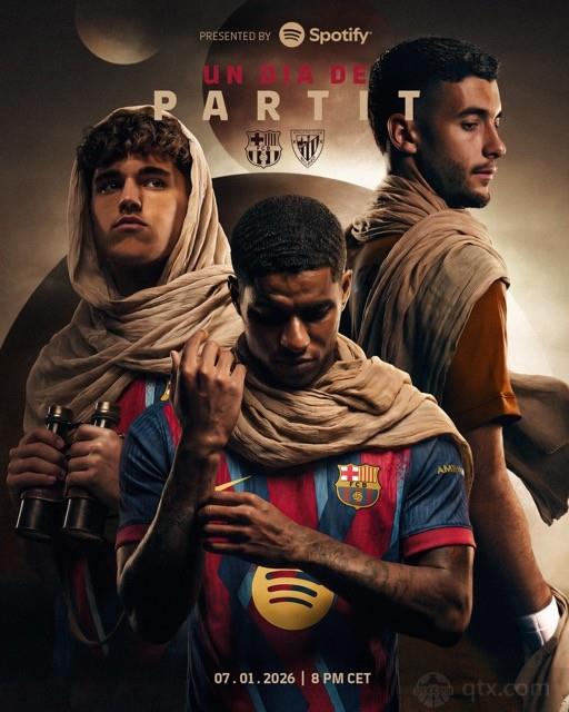 巴萨发布西超杯对阵毕巴海报