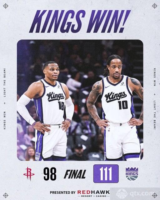 火箭客场98-111不敌国王