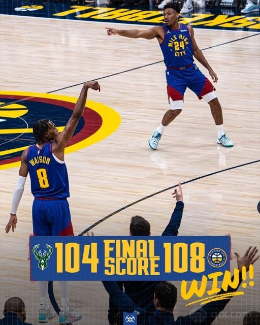 掘金主场108-104力克雄鹿