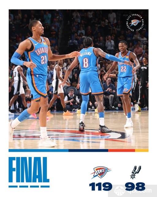 雷霆主场复仇马刺