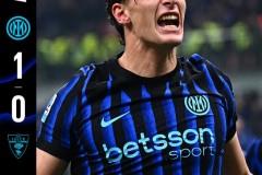 意甲国际米兰1-0战胜莱切，国米领先6分稳居榜首