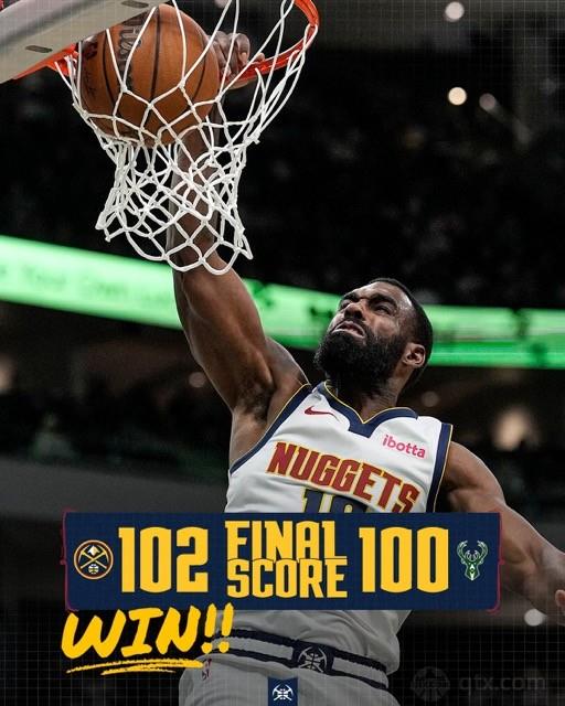 掘金多人缺阵客场102-100险胜雄鹿