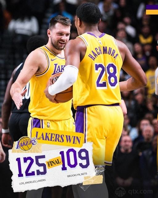 湖人客场125-109轻取篮网