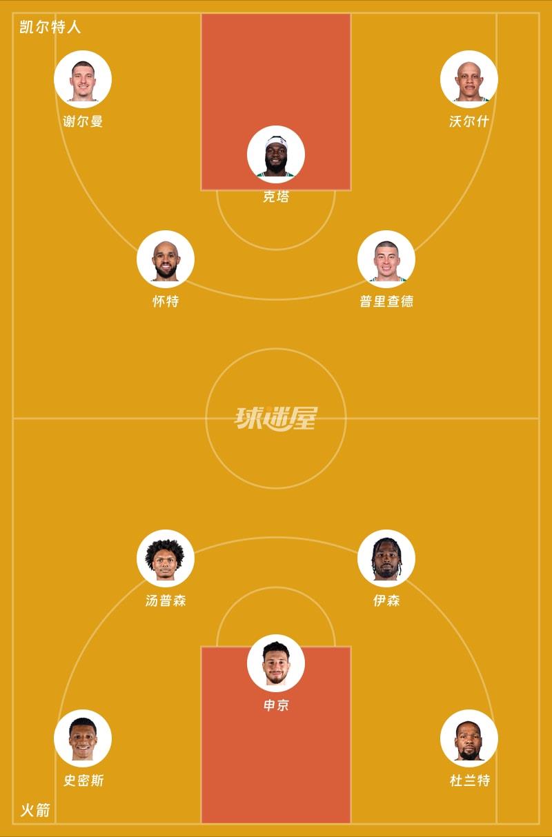 凯尔特人vs火箭首发阵容