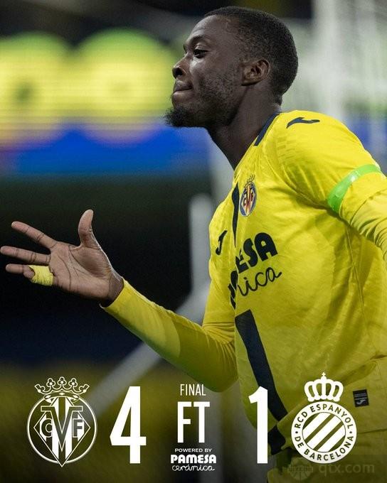 比利亚雷亚尔4-1西班牙人