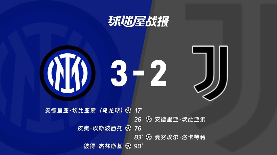 【意甲联赛第25轮】国米vs尤文比赛结果：国米(3-2)尤文比分战报(2026年02月15日)