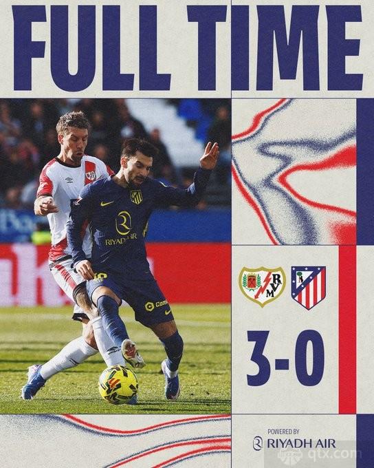 巴列卡诺3-0马德里竞技