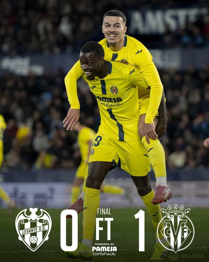 莱万特0-1比利亚雷亚尔