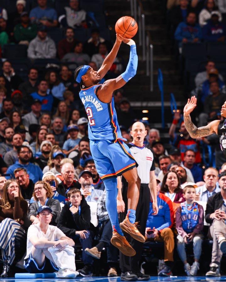 美媒公布本赛季中距离命中率排名，亚历山大以53.8%领跑联盟