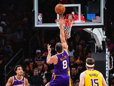 小奥0.9秒三分准绝杀,太阳终结湖人三连败,东契奇41分8板詹姆斯15分6板