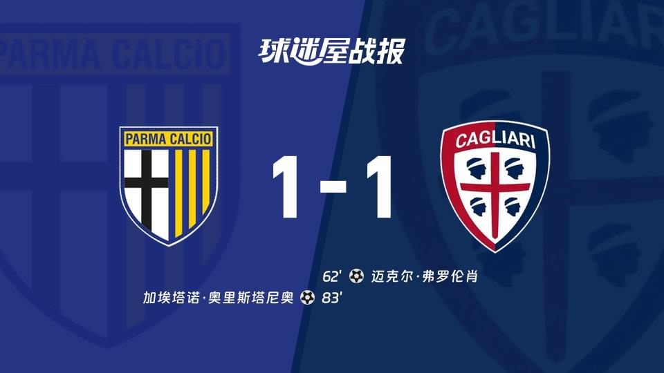 【意甲联赛第27轮】帕尔马vs卡利亚里比赛结果:帕尔马(1-1)卡利亚里比分战报(2026年02月28日)