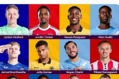 英超第28轮最佳阵容，格伊廷贝尔领衔