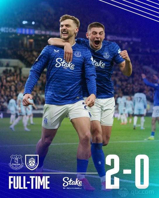 埃弗顿2-0伯恩利