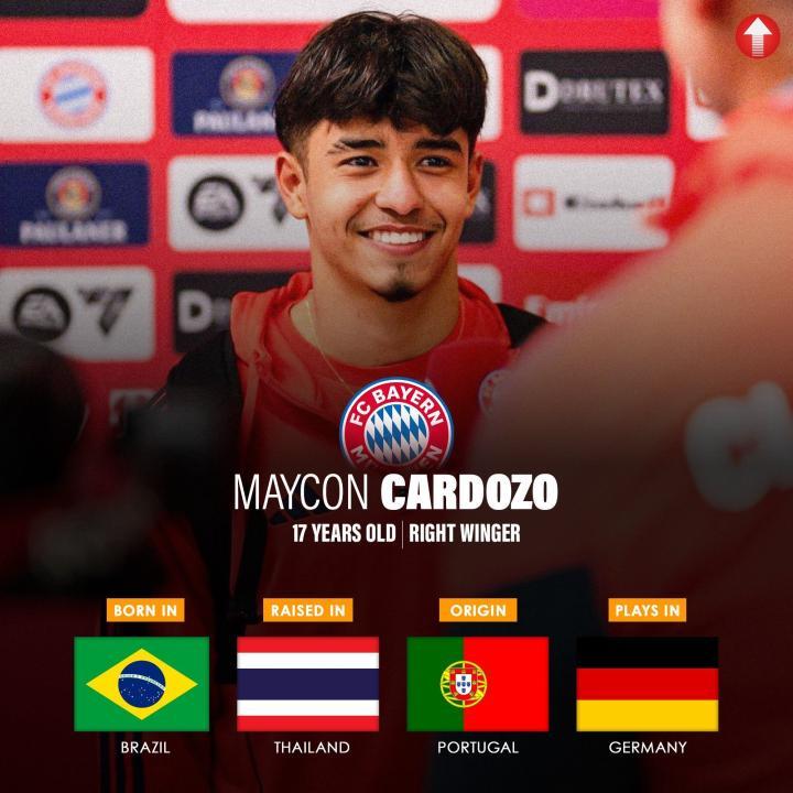 完成一线队首秀，拜仁小将卡多佐具备代表泰国、巴西、葡萄牙参赛资格