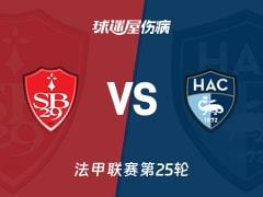 2026年03月09日，法甲联赛第25轮布雷斯特vs勒阿弗尔伤病名单更新