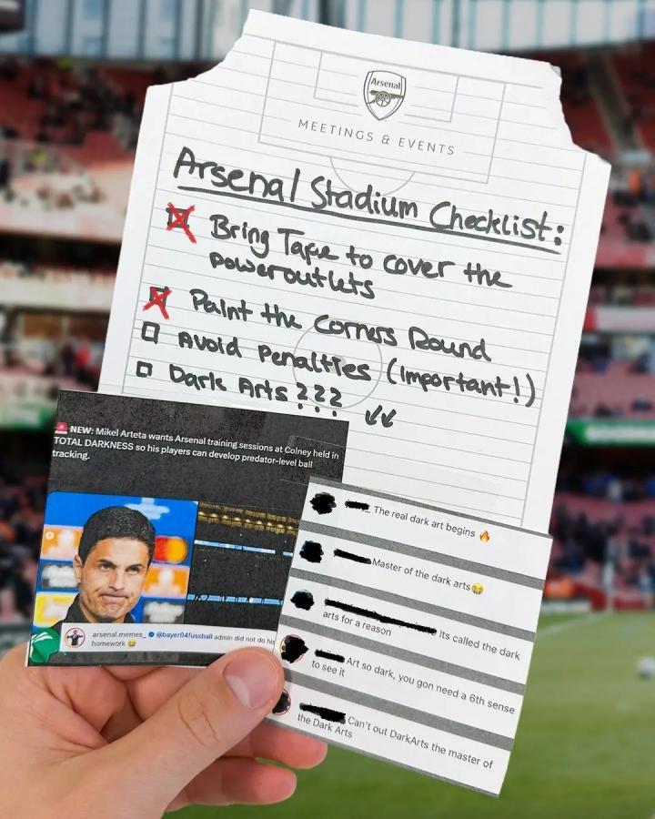 勒沃库森官方戏谑阿森纳备战细节：插座贴胶带，角旗区磨圆