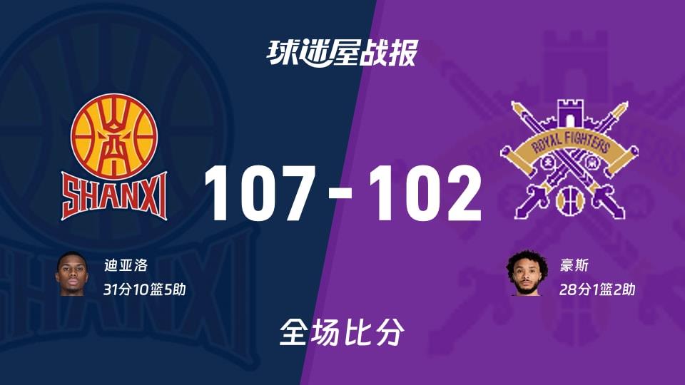 CBA常规赛：迪亚洛31 10 5，山西以107-102战胜北控