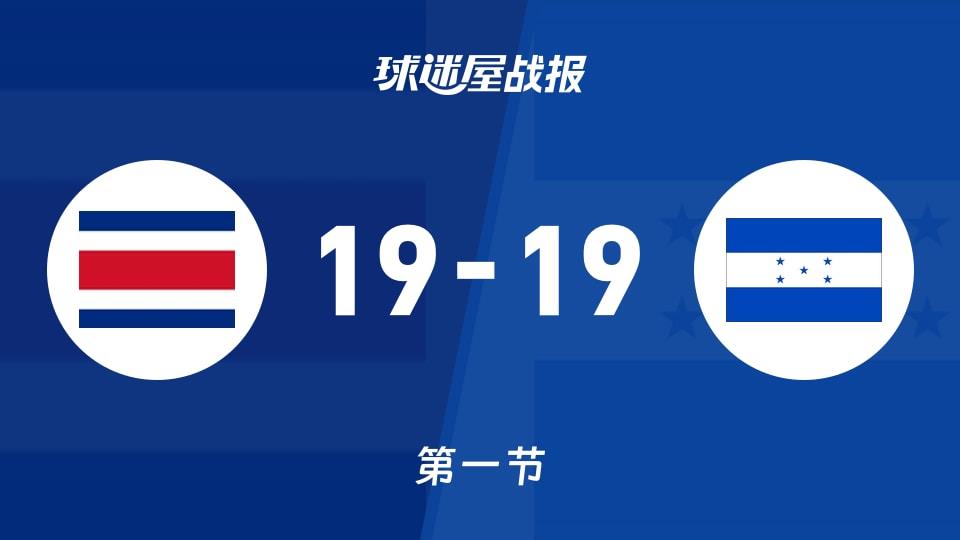美杯预资格赛第一阶段:首节结束,哥斯达黎加19-19洪都拉斯战平