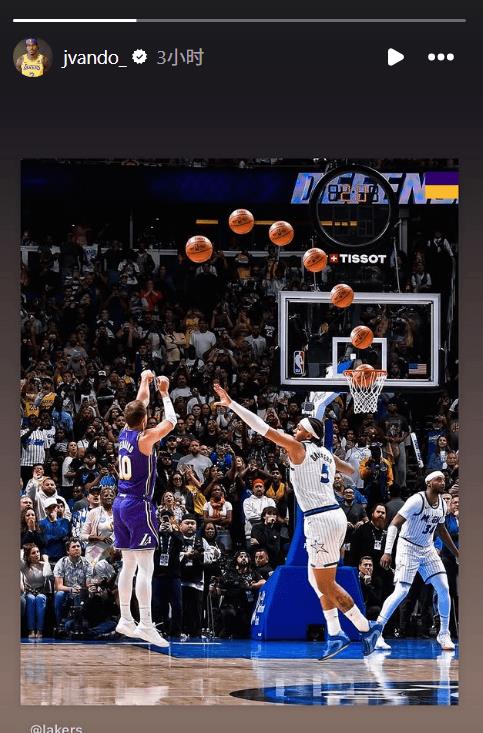 范德比尔特转发肯纳德绝杀投篮轨迹，完美弧线重现