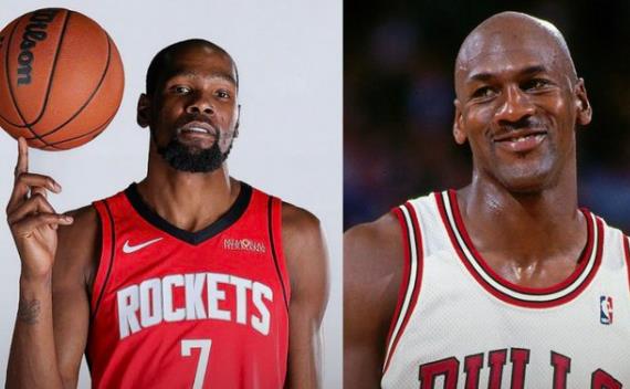 KD少用2177次出手，总得分超越乔丹