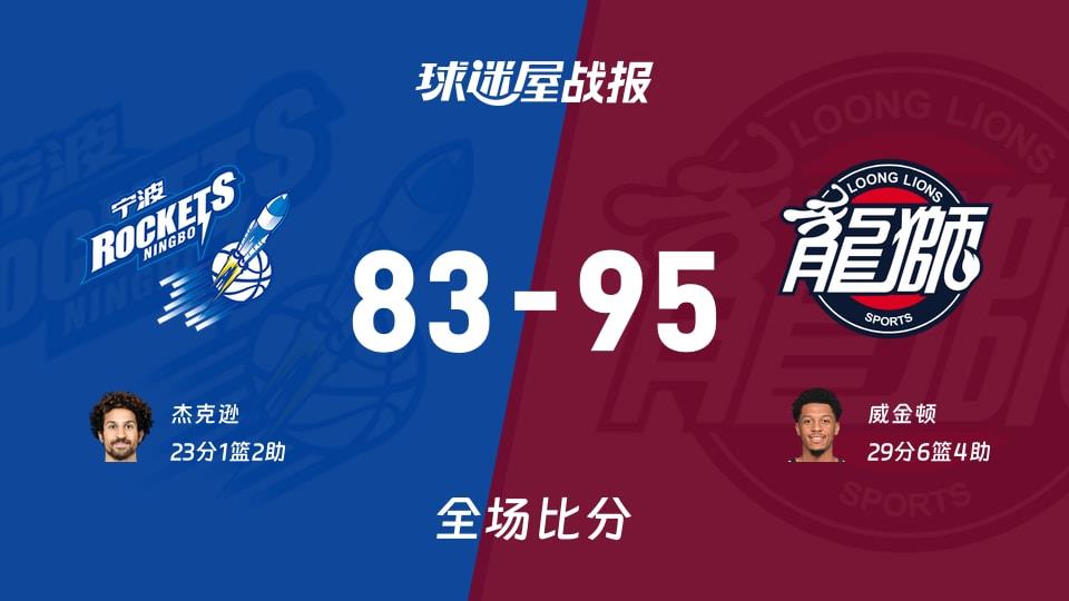 CBA宁波vs广州战报：83-95，威金顿29 6 4