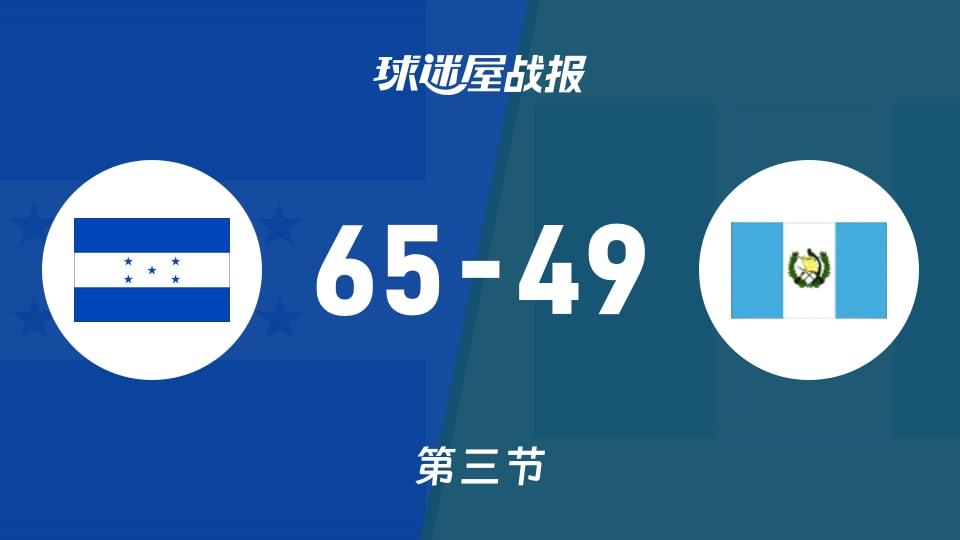 洪都拉斯vs危地马拉：第三节完，洪都拉斯65-49危地马拉