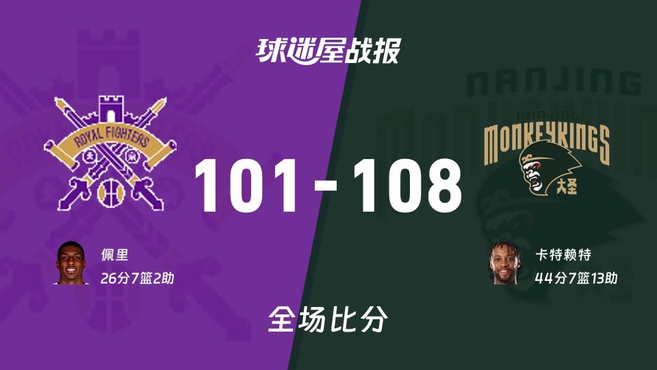 CBA常规赛：同曦以108-101战胜北控，卡特赖特44 7 13