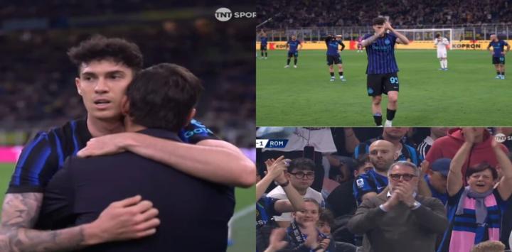 巴斯托尼伤退全场起立致敬，齐沃场边拥抱送安慰