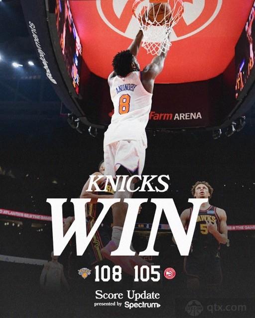 尼克斯客场108-105险胜老鹰