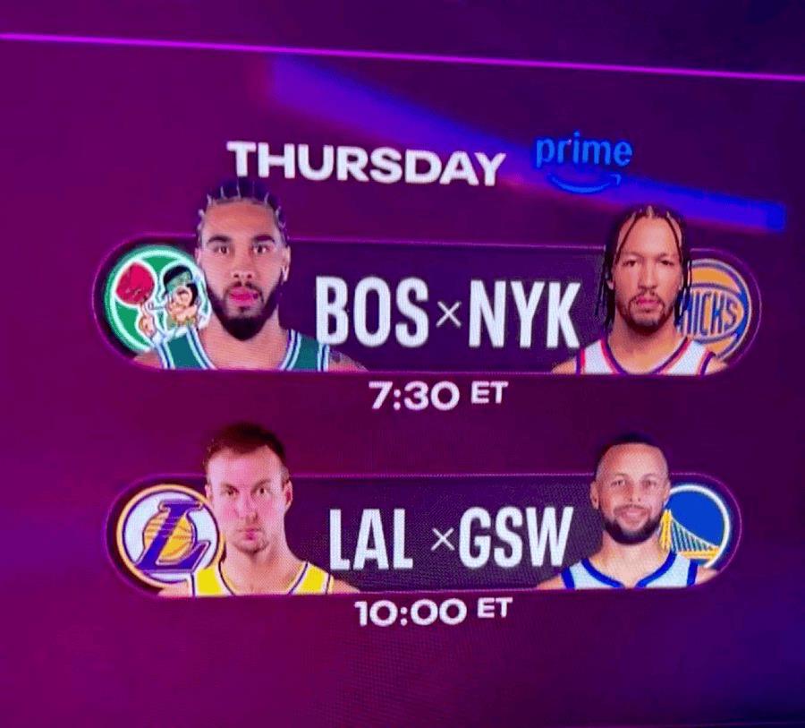 美媒报道，转播方预热湖勇大战时将肯纳德视为湖人门面